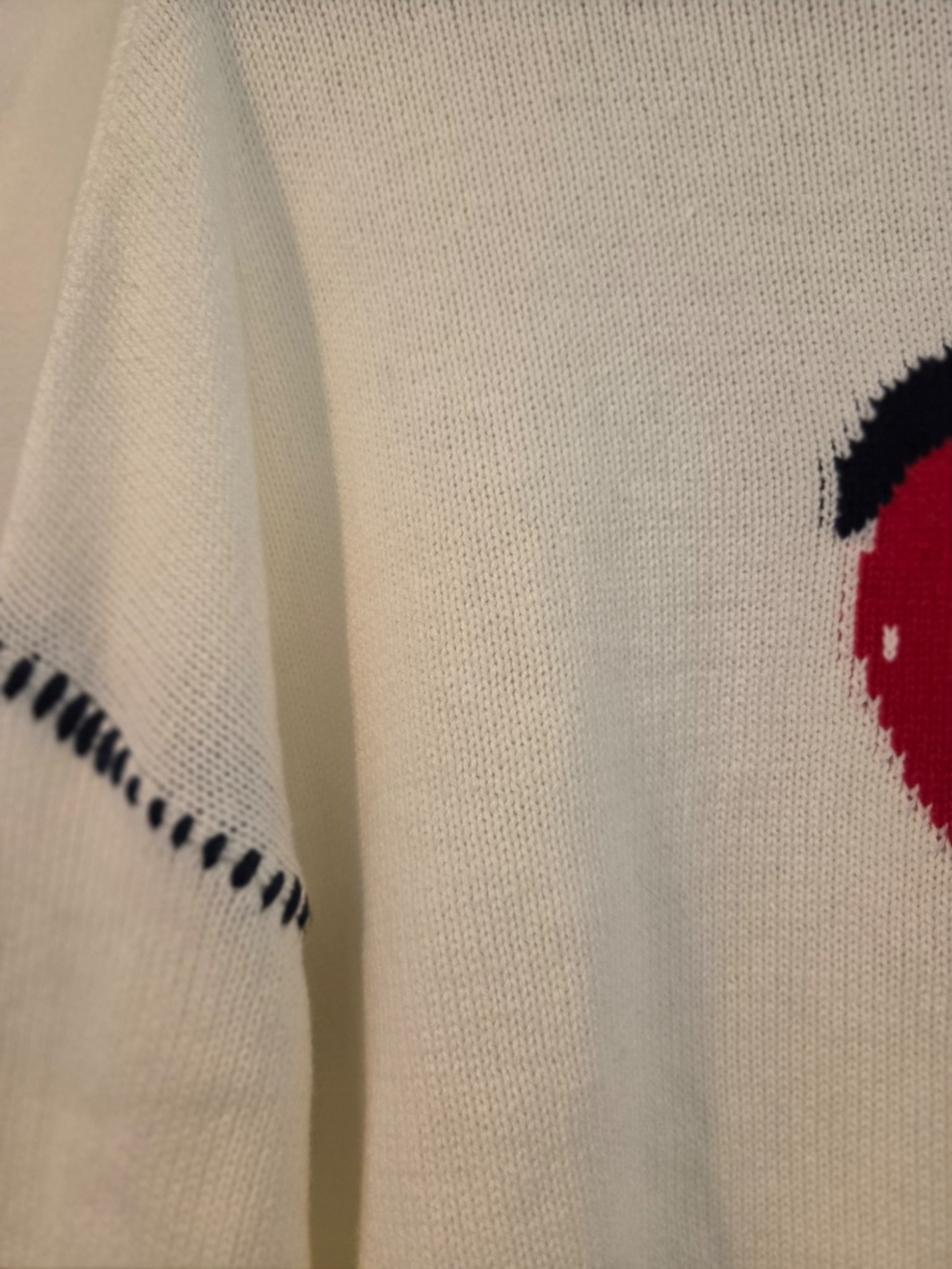 NWT Jessica Simpson XS white sweater cotton strawberry fruit coastal preppy - Picture 3 of 13